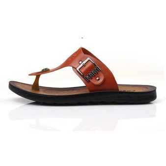New Men Flip Flops 2016 Summer Slip-on Men sandals Soft Leather Casual Summer Beach Shoes Man