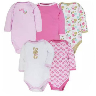 5pcs/ lot New Styles Baby Rompers Long Sleeves Newborn Baby Clothes