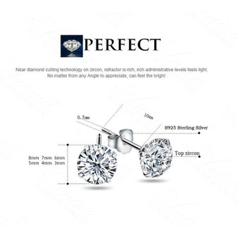 Stud Earrings For Women Bridal 925 Sterling Silver Earrings