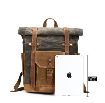 Austin Leather Canvas Travel Backpack