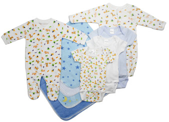 Bambini Newborn Baby Boy 9 Pc Layette Baby Shower Gift Set