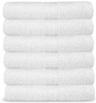 HURBANE Bathroom Hand Towel Set 18PC   Bedroom 100% Cotton 15 In x 25 In High Quality 475 GSM Hotel Towel Set Outdoor White Color