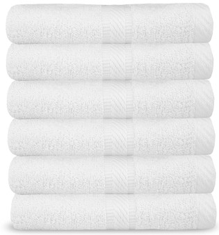 HURBANE Bathroom Hand Towel Set 18PC  650 GSM Bedroom 100% Cotton 16 In x 30 In High Quality Hotel Towel Set Outdoor White Color