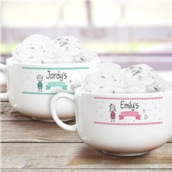 Personalized Stick Figure Ice Cream Bowl