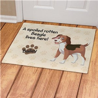 Personalized Spoiled Here Beagle Doormat