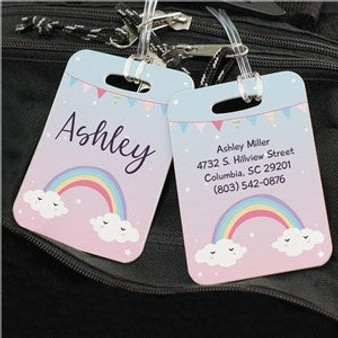 Personalized Rainbow With Pennant Banner Luggage Tag