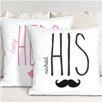 Personalized His and Hers Throw Pillow Set