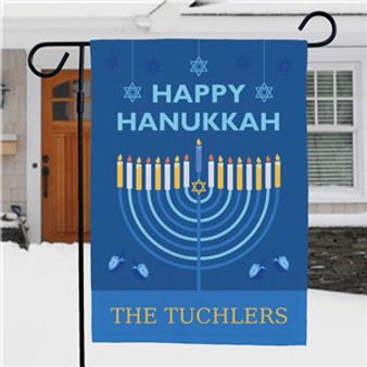 Personalized Happy Hanukkah Garden Flag