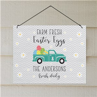 Personalized Farm Fresh Easter Eggs Wall Sign