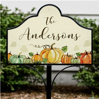 Personalized Fall Pumpkin Magnetic Yard Sign