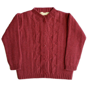 Burgundy Leaves Cashmere & Wool Cardigan