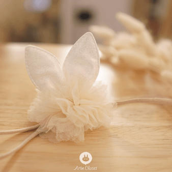 Little Bunny Ears Headband (White)