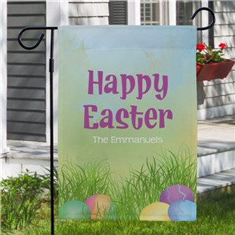 Happy Easter Egg Hunt Personalized Garden Flag