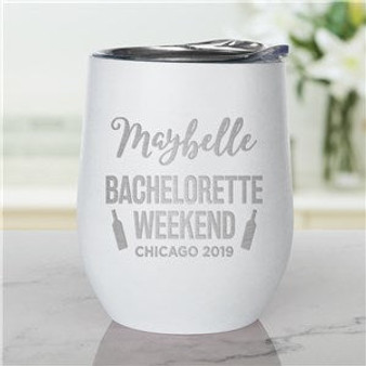 Engraved Bachelorette Weekend Stemless Wine Tumbler