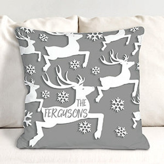 Personalized Reindeer Throw Pillow