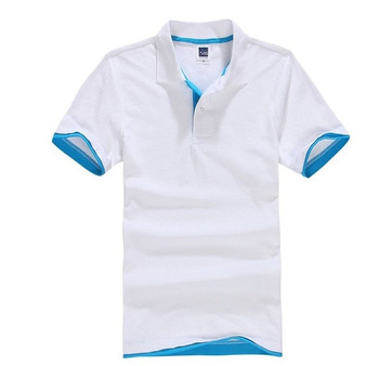 Classic Polo Shirt Men Cotton Solid Short Sleeve Tee Shirt