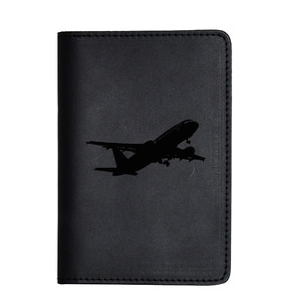 Engraved Airplane Passport Wallet for men and women