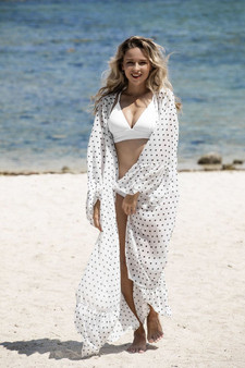 Swimsuit Cover Up Sleeve Kaftan Beach Tunic Dress