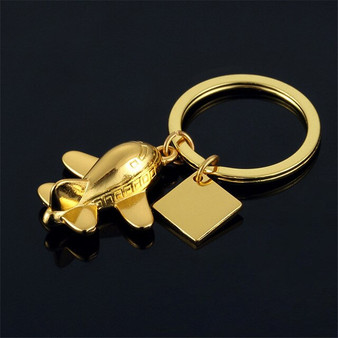 Golden or Silver Airplane Keychain