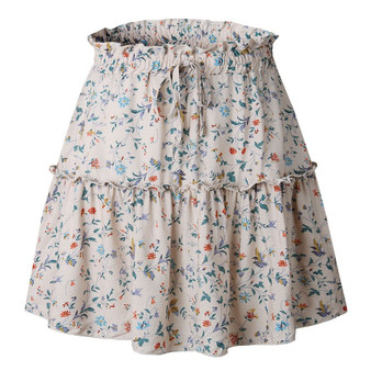 Fashion High Waist Print Summer High Waist A Line Mini Skirts