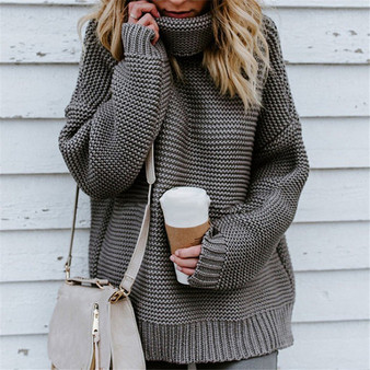 Long Sleeve Warm Knitted Turtleneck Sweater