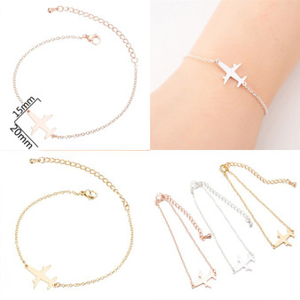 Stainless Steel Aircraft Airplane Charm Bracelets