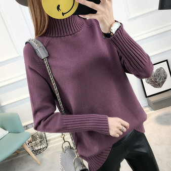 Turtleneck Long Sleeve Tricot Sweater