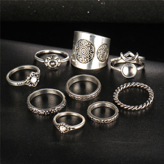 9 Pcs/Set Steampunk Boho Knuckle Ring