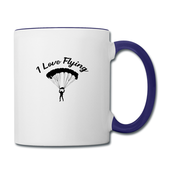 Contrast Coffee Mug, I Love Flying