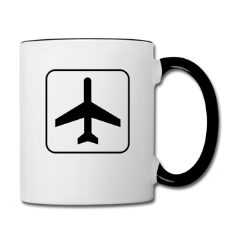 Contrast Coffee Mug, Airplane Traffic Sign