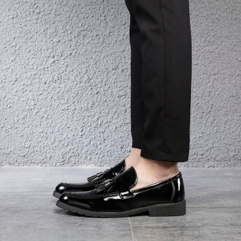 Luxury Leather Flat Loafer Men's Shoe