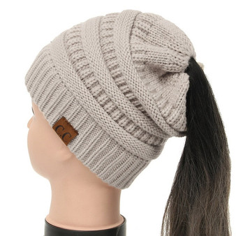 Ponytail Style Beanie Women