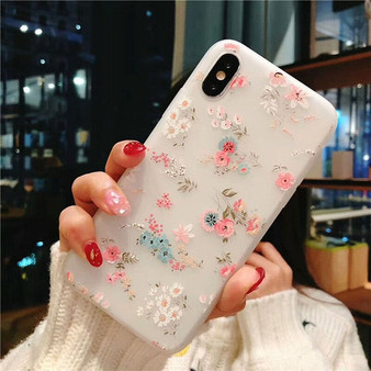 Flower Silicon Phone Case For iPhone X