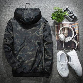 Casual Camouflage Hoodie Bomber Jacket