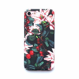 Cherry Floral Case For iPhone X