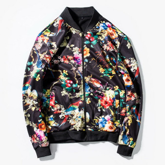 Floral Streetwear Bomber Jacket