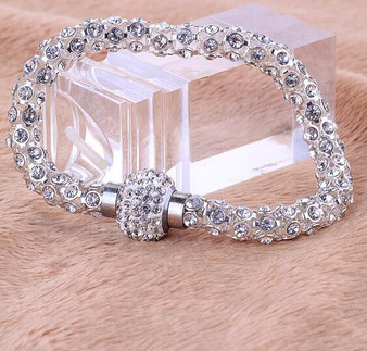 Silver Charm Crystal Bracelet