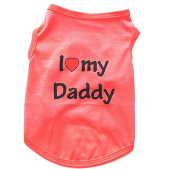 I LOVE MY MOMMY Daddy Dog Shirt Pet Clothes For Small Puppy Dogs