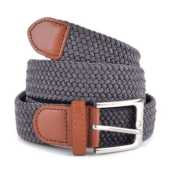 Men's Charcoal Stretch Braided Woven Belts