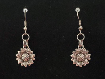 Silver Sunflower earrings