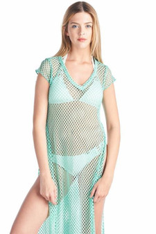 Women's Crochet Open Side Swimwear Cover-up Beach Dress Made in USA