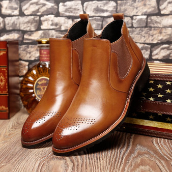 Leather Ankle Chelsea Boots Men Shoes