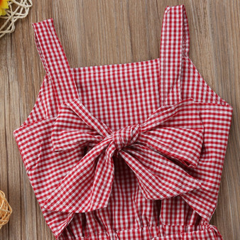 Straps and Bow Romper Jumpsuit for Baby Girls