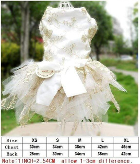 Petalk Lace Princess Dog Wedding Dresses