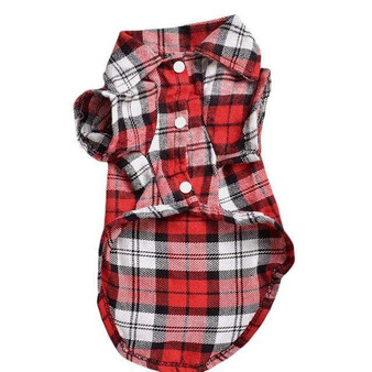 Dogs Spring & Summer Cotton Plaid Shirt