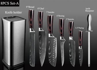 XITUO 8 Pcs Stainless Steel Professional Chef Knife Set