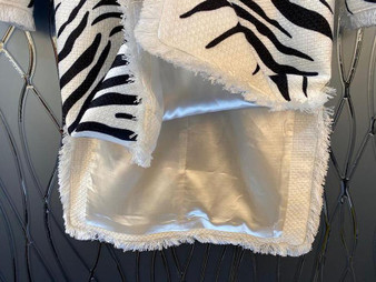 Zebra print jacket and skirt set