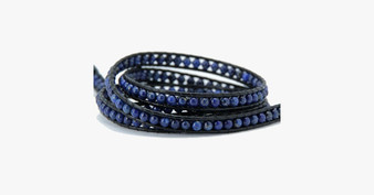 4MM Lapis Natural Stone Wrap Bracelet