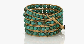 Natural Turquoise Stone Wrap Bracelet