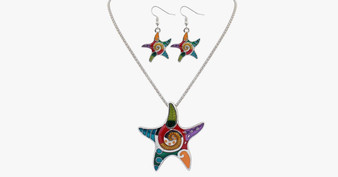 Starfish Hippie Pendant Set